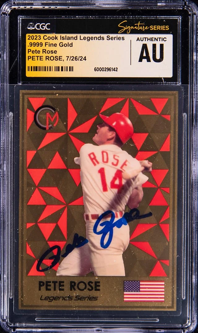 2023 Cook Islands Legends Series .9999 Fine Gold Pete Rose #NNO card image