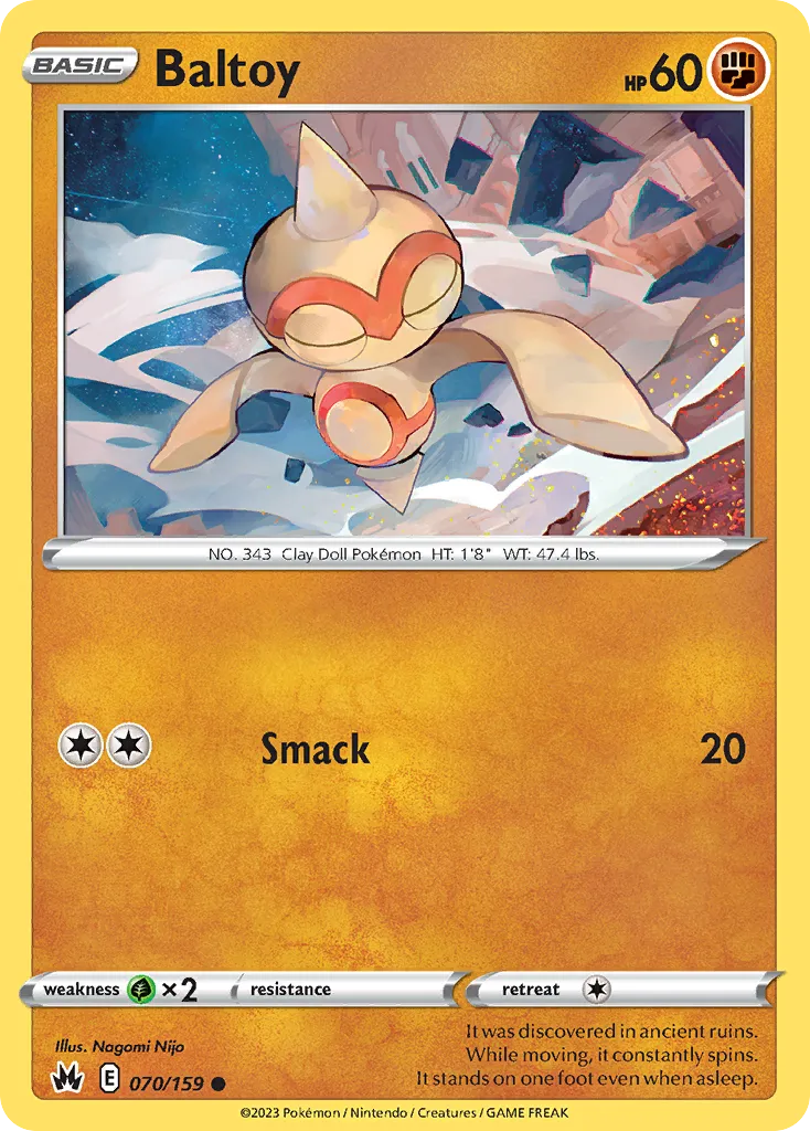 2023 Crown Zenith Baltoy Common #070/159 Common card image