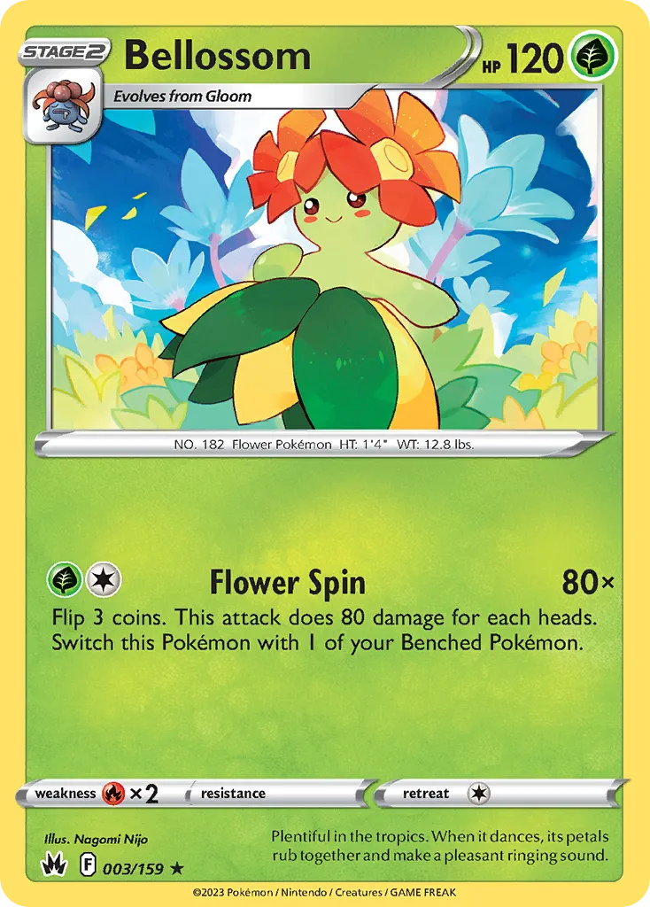 2023 Crown Zenith Bellossom #003/159 Rare card image