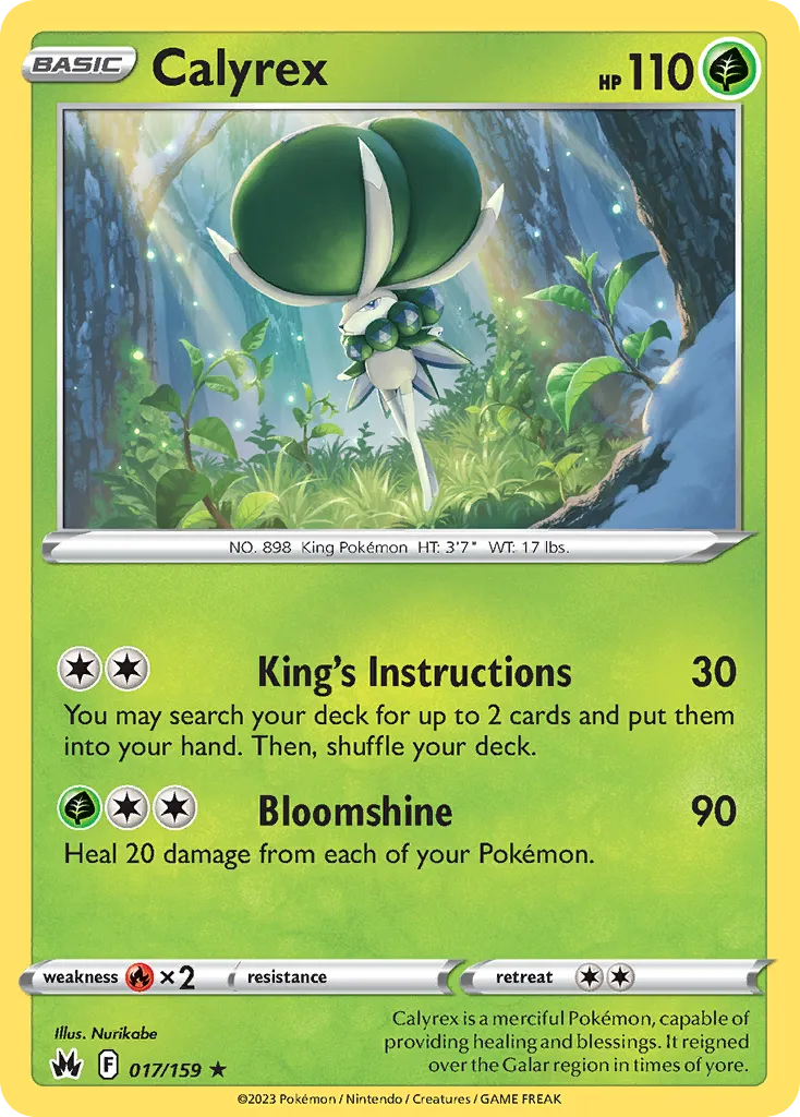 2023 Crown Zenith Calyrex #017/159 Rare Holo card image