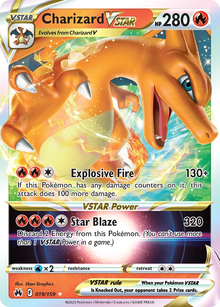 2023 Crown Zenith Charizard VSTAR #019/159 Rare Holo VSTAR card image
