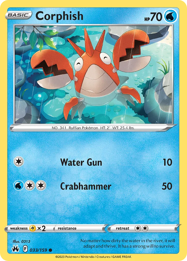 2023 Crown Zenith Corphish Common #033/159 Common card image