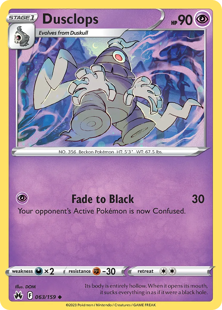 2023 Crown Zenith Dusclops Uncommon #063/159 Uncommon card image