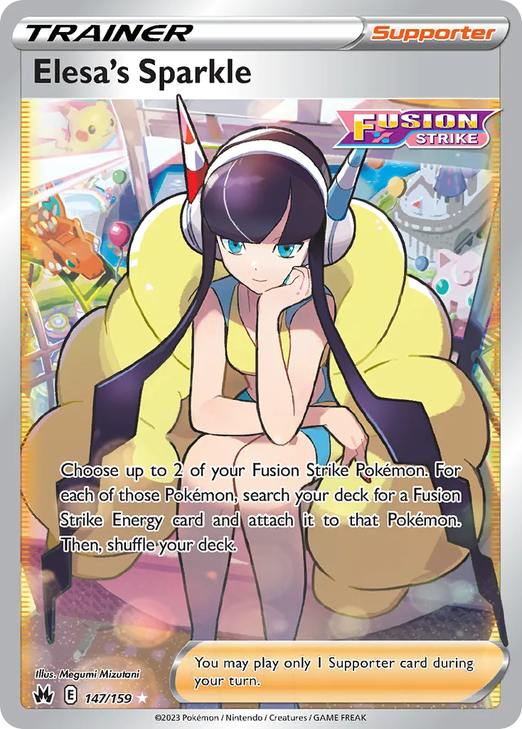 2023 Crown Zenith Elesa's Sparkle #147/159 Rare Ultra card image
