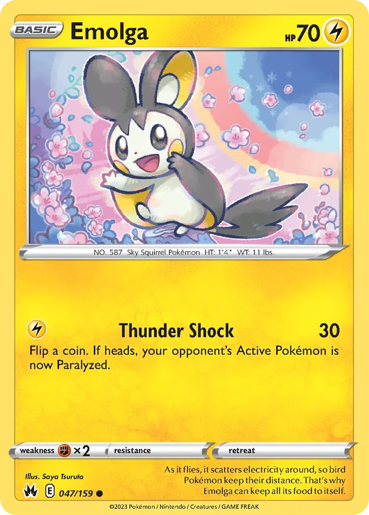 2023 Crown Zenith Emolga Common #047/159 Common card image