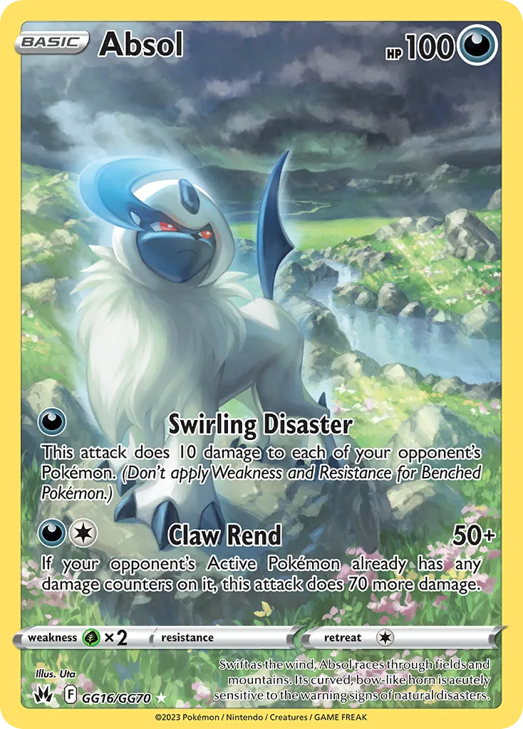 2023 Crown Zenith Galarian Gallery Absol #GG16 Trainer Gallery Rare Holo card image