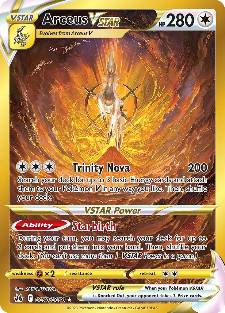 2023 Crown Zenith Galarian Gallery Arceus VSTAR #GG70 Rare Secret card image