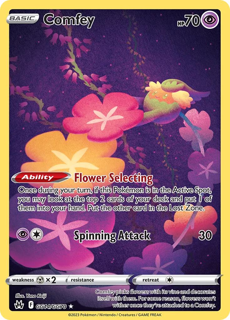 2023 Crown Zenith Galarian Gallery Comfey #GG14 Trainer Gallery Rare Holo card image