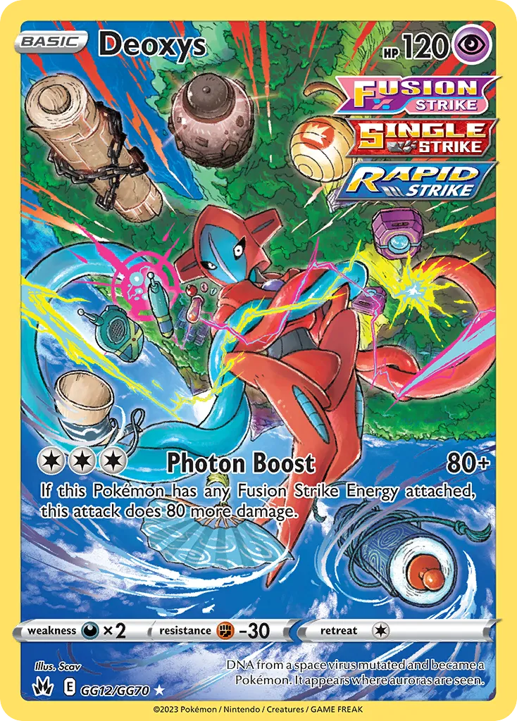 2023 Crown Zenith Galarian Gallery Deoxys #GG12 Trainer Gallery Rare Holo card image