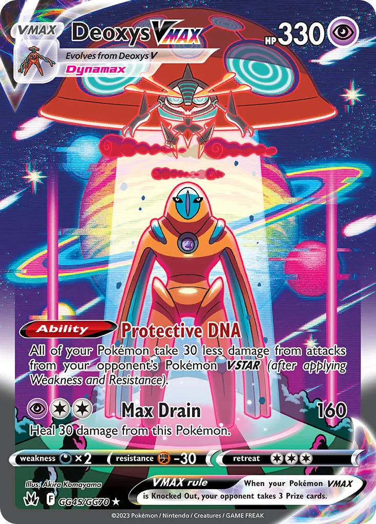 2023 Crown Zenith Galarian Gallery Deoxys VMAX #GG45 Rare Holo VMAX card image