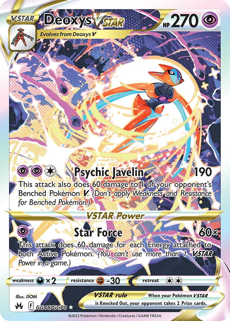 2023 Crown Zenith Galarian Gallery Deoxys VSTAR #GG46 Rare Holo VSTAR card image