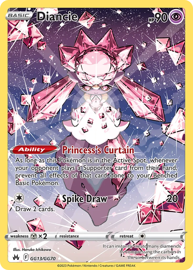 2023 Crown Zenith Galarian Gallery Diancie #GG13 Trainer Gallery Rare Holo card image