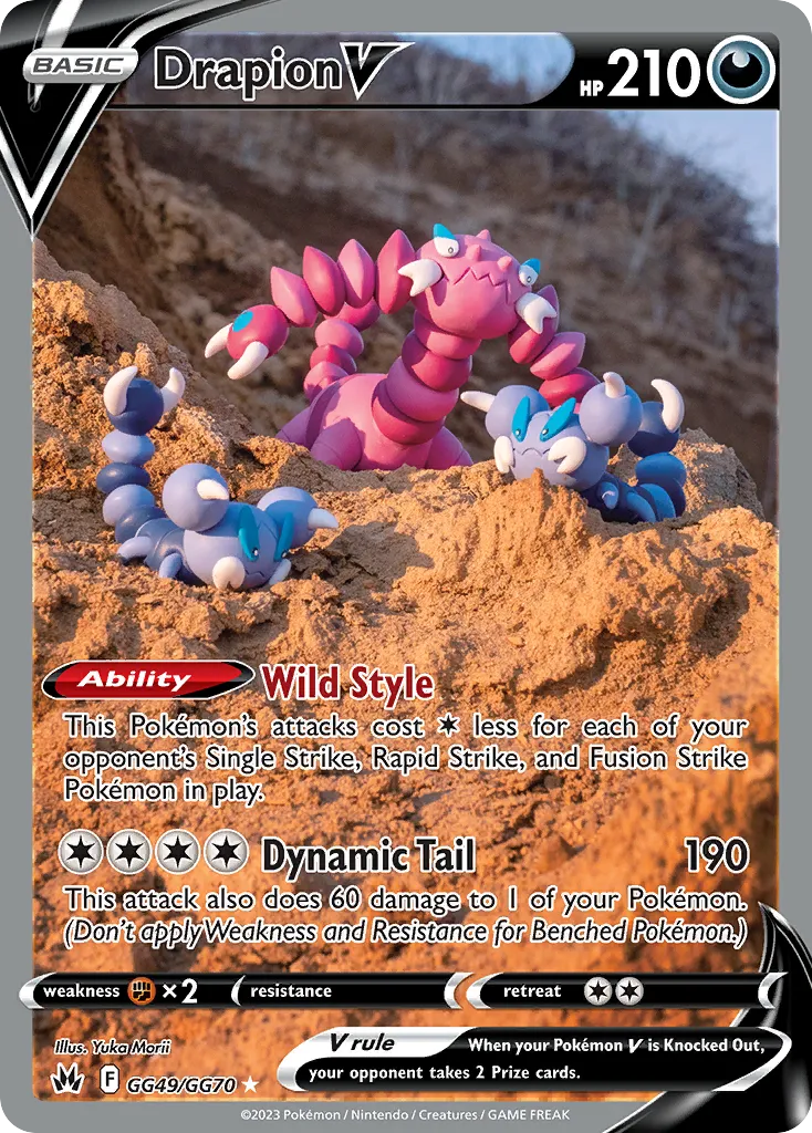 2023 Crown Zenith Galarian Gallery Drapion V #GG49 Rare Holo V card image