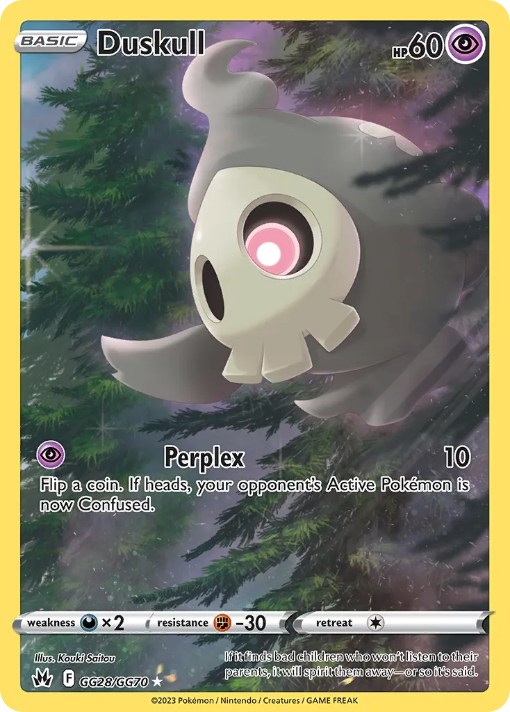 2023 Crown Zenith Galarian Gallery Duskull #GG28 Trainer Gallery Rare Holo card image