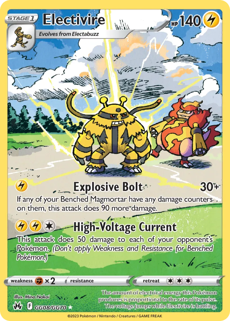 2023 Crown Zenith Galarian Gallery Electivire #GG08 Trainer Gallery Rare Holo card image