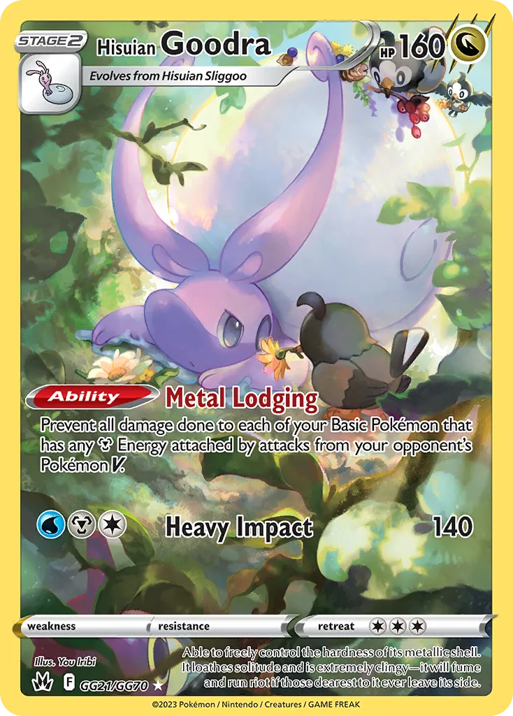 2023 Crown Zenith Galarian Gallery Hisuian Goodra #GG21 Trainer Gallery Rare Holo card image