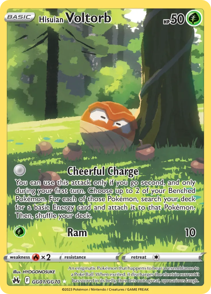 2023 Crown Zenith Galarian Gallery Hisuian Voltorb #GG01 Trainer Gallery Rare Holo card image