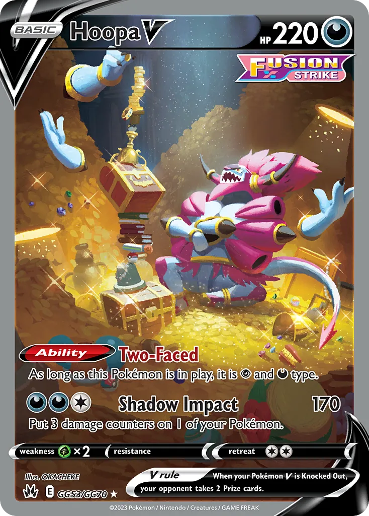 2023 Crown Zenith Galarian Gallery Hoopa V #GG53 Rare Holo V card image