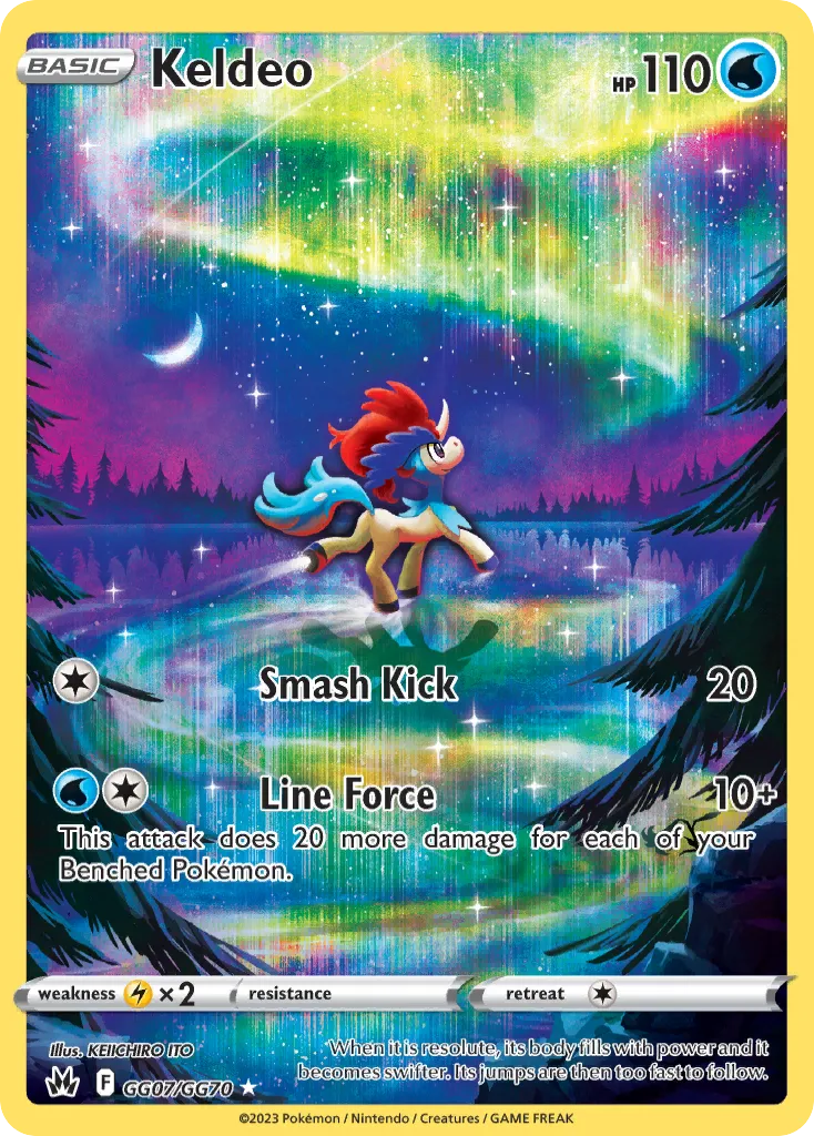 2023 Crown Zenith Galarian Gallery Keldeo #GG07 Trainer Gallery Rare Holo card image