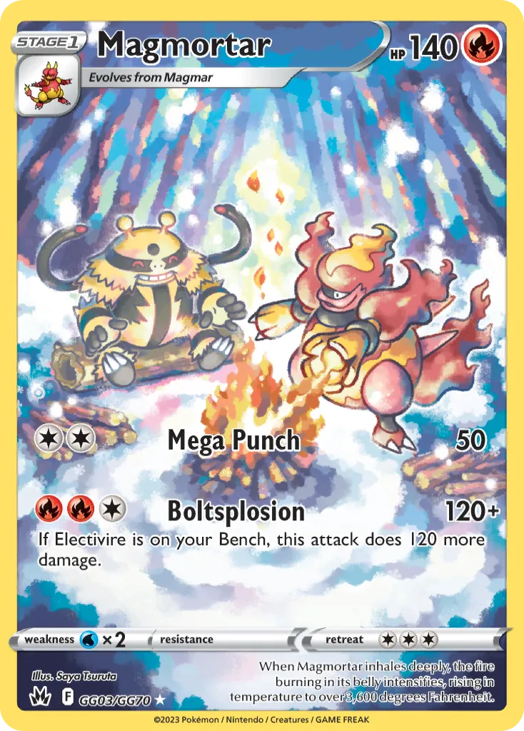 2023 Crown Zenith Galarian Gallery Magmortar #GG03 Trainer Gallery Rare Holo card image
