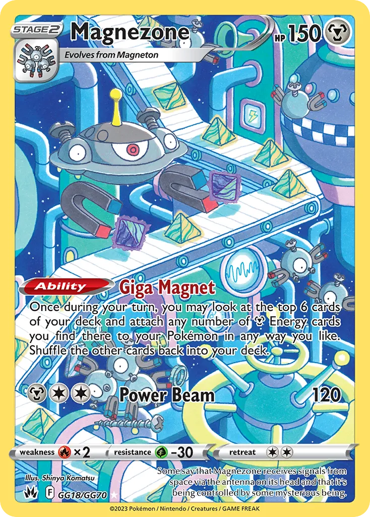 2023 Crown Zenith Galarian Gallery Magnezone #GG18 Trainer Gallery Rare Holo card image