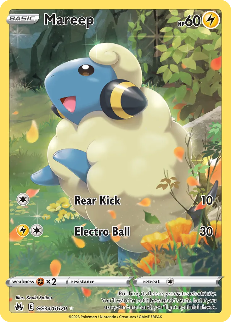 2023 Crown Zenith Galarian Gallery Mareep #GG34 Trainer Gallery Rare Holo card image