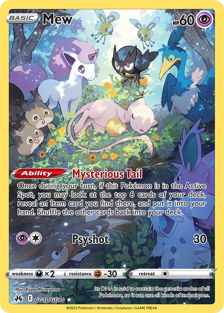 2023 Crown Zenith Galarian Gallery Mew #GG10 Trainer Gallery Rare Holo card image
