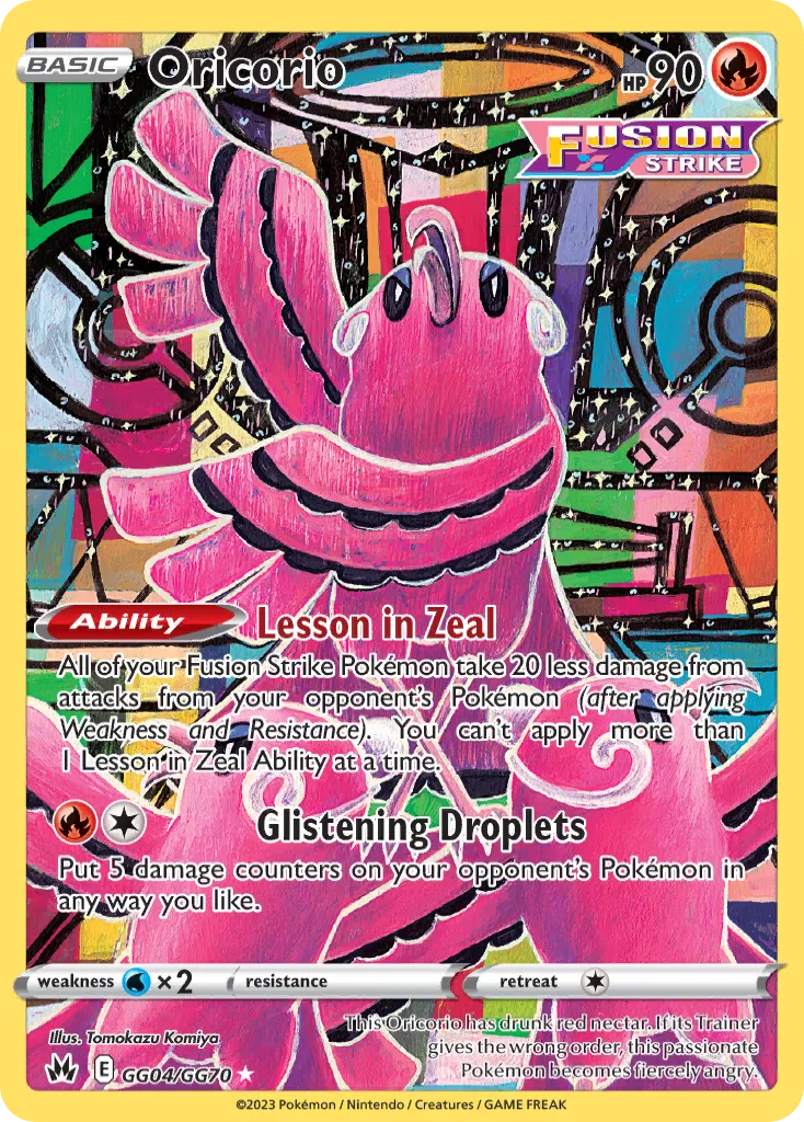 2023 Crown Zenith Galarian Gallery Oricorio #GG04 Trainer Gallery Rare Holo card image