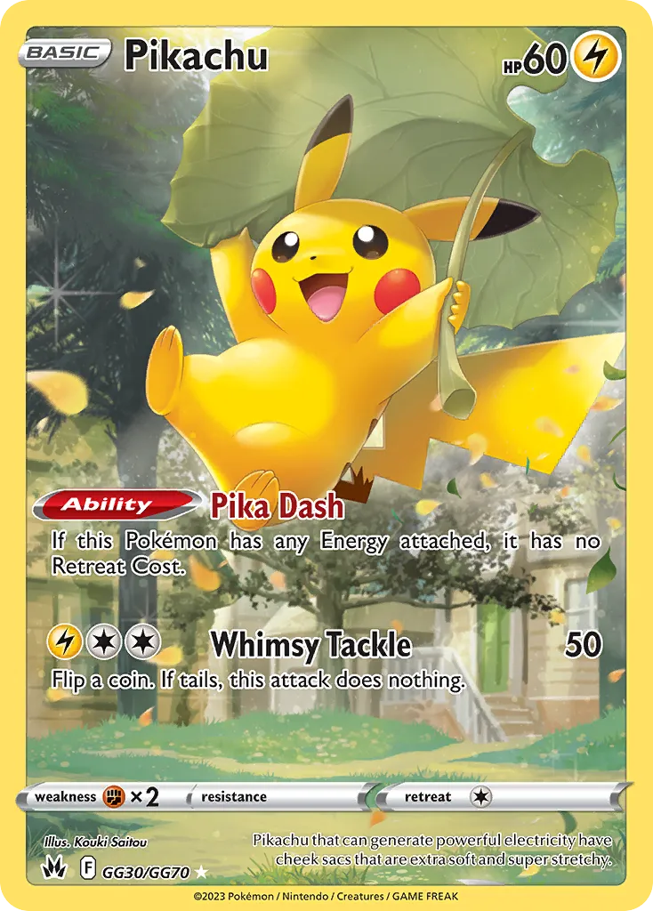 2023 Crown Zenith Galarian Gallery Pikachu #GG30 Trainer Gallery Rare Holo card image
