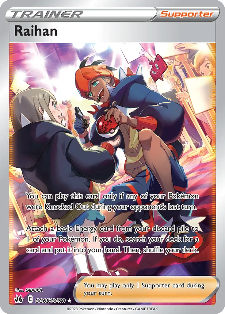 2023 Crown Zenith Galarian Gallery Raihan #GG65 Rare Ultra card image