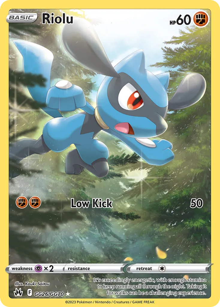 2023 Crown Zenith Galarian Gallery Riolu #GG26 Trainer Gallery Rare Holo card image