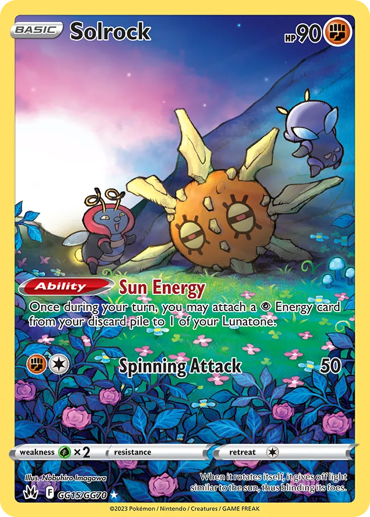 2023 Crown Zenith Galarian Gallery Solrock #GG15 Trainer Gallery Rare Holo card image
