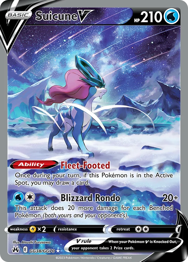 2023 Crown Zenith Galarian Gallery Suicune V #GG38 Rare Holo V card image