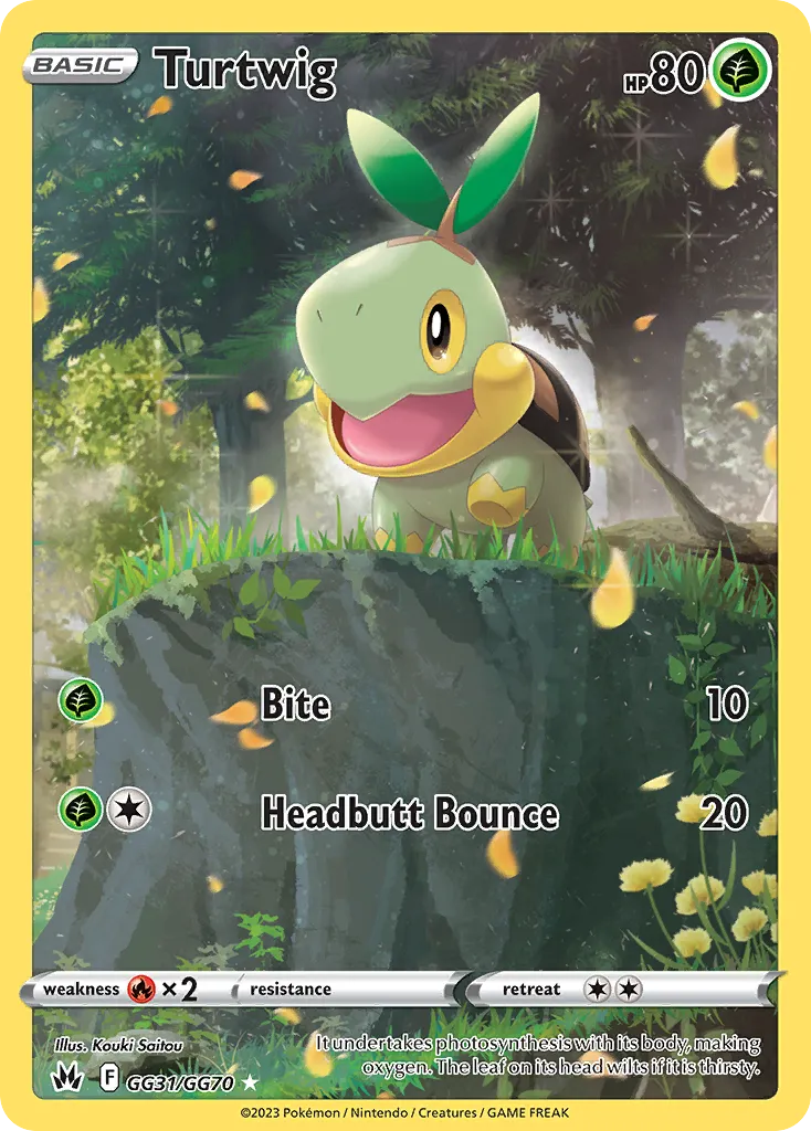 2023 Crown Zenith Galarian Gallery Turtwig #GG31 Trainer Gallery Rare Holo card image