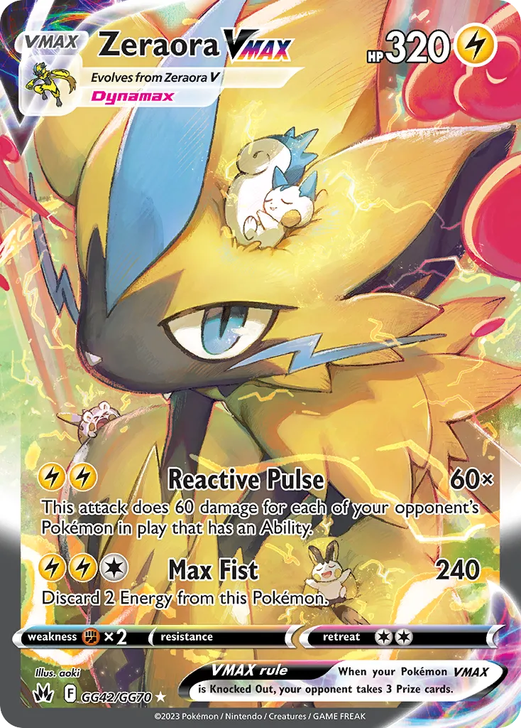 2023 Crown Zenith Galarian Gallery Zeraora VMAX #GG42 Rare Holo VMAX card image