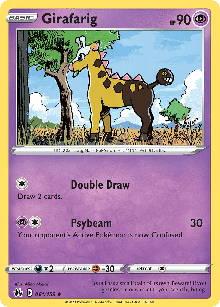 2023 Crown Zenith Girafarig #061/159 Uncommon card image