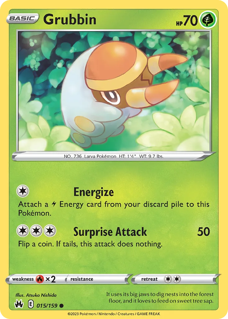2023 Crown Zenith Grubbin Common #015/159 Common card image