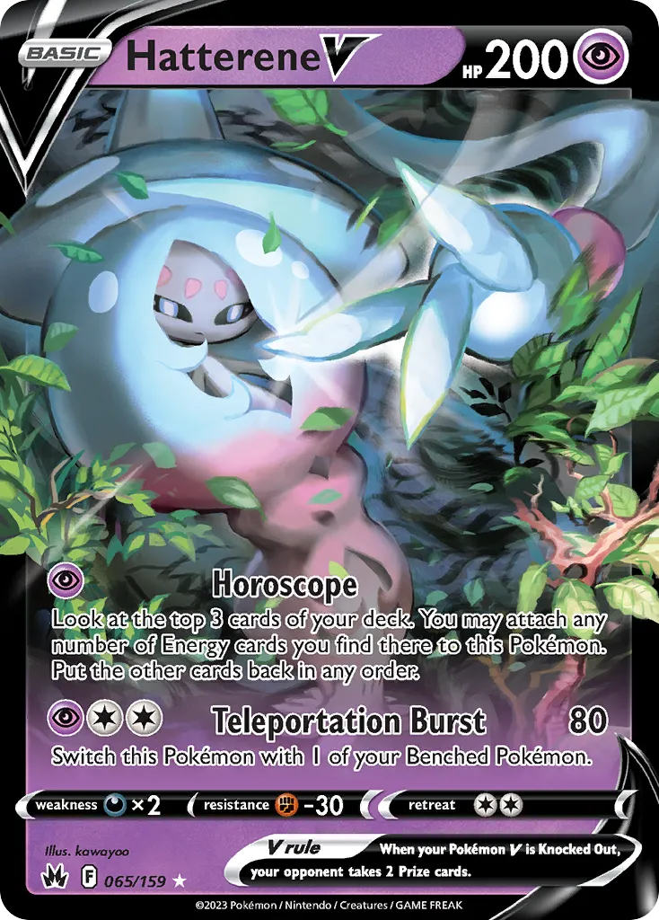 2023 Crown Zenith Hatterene V #065/159 Rare Holo V card image