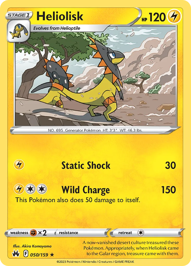 2023 Crown Zenith Heliolisk #050/159 Rare card image