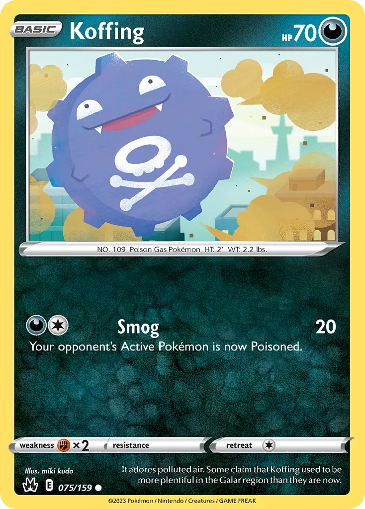 2023 Crown Zenith Koffing Common #075/159 Common card image