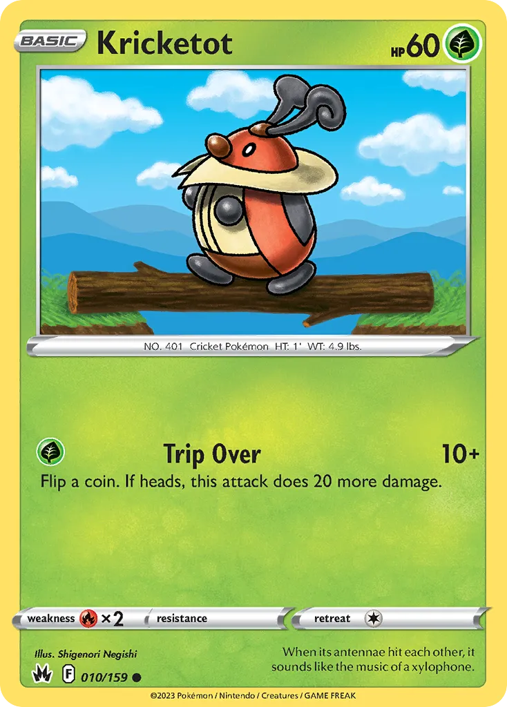 2023 Crown Zenith Kricketot Common #010/159 Common card image