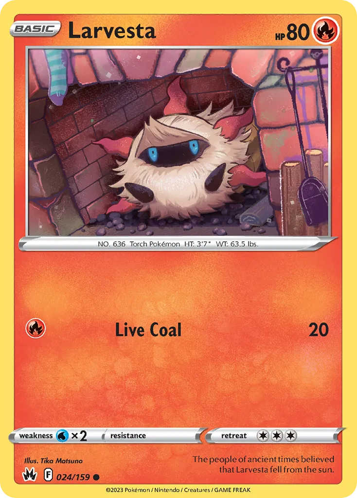 2023 Crown Zenith Larvesta Common #024/159 Common card image