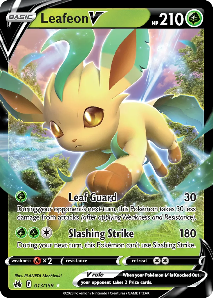 2023 Crown Zenith Leafeon V #013/159 Rare Holo V card image