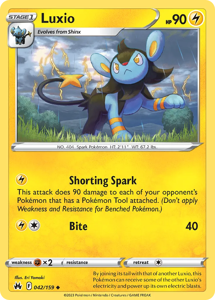 2023 Crown Zenith Luxio #042/159 Uncommon card image