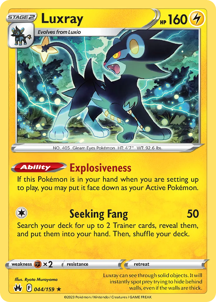 2023 Crown Zenith Luxray #044/159 Rare card image