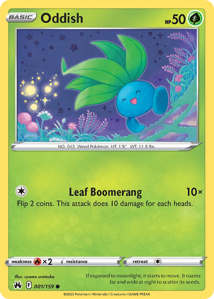 2023 Crown Zenith Oddish Common #001/159 Common card image