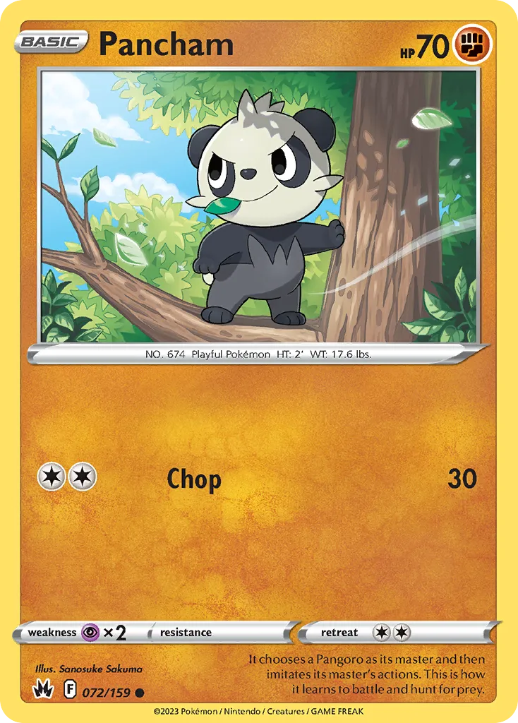 2023 Crown Zenith Pancham Common #072/159 Common card image