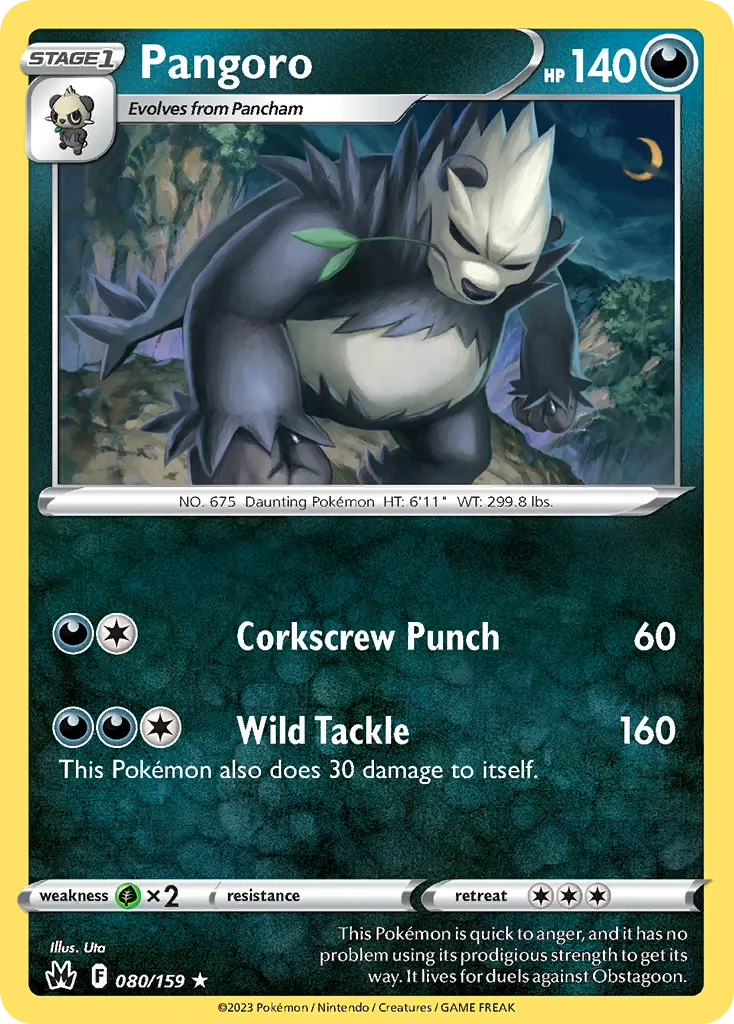 2023 Crown Zenith Pangoro #080/159 Rare card image