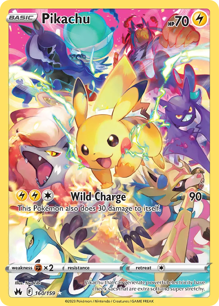 2023 Crown Zenith Pikachu Rare Secret #160/159 Rare Secret card image
