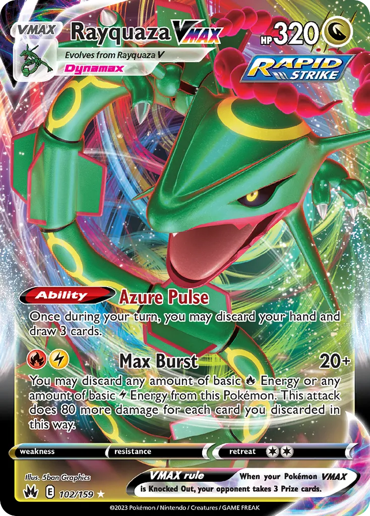 2023 Crown Zenith Rayquaza VMAX Rare Holo VMAX #101/159 Rare Holo VMAX card image